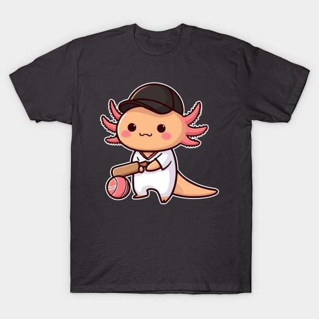 axolotl Funny cricketer T-Shirt by fikriamrullah